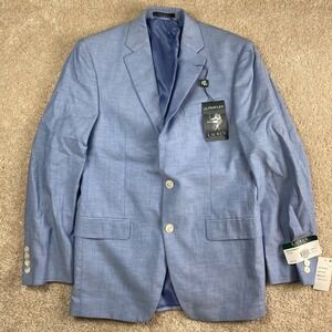 Lauren Ralph Lauren‎ Ultraflex Blazer Sport Coat Light Blue 36 Regular Cotton